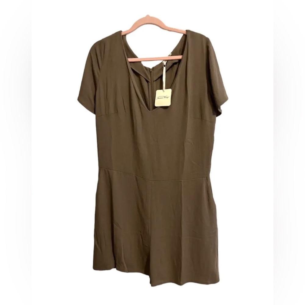 American Vintage New Beige Brown Jumpsuit L Viscose Shorts - Picture 3 of 5